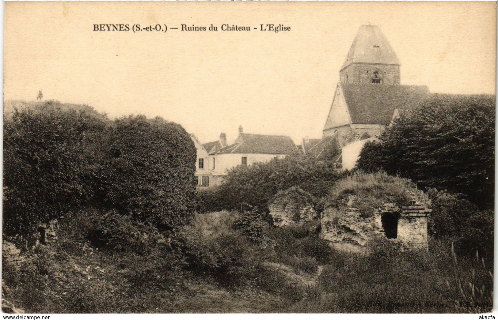 CPA Beynes Ruines du Chateau Eglise (1423574)