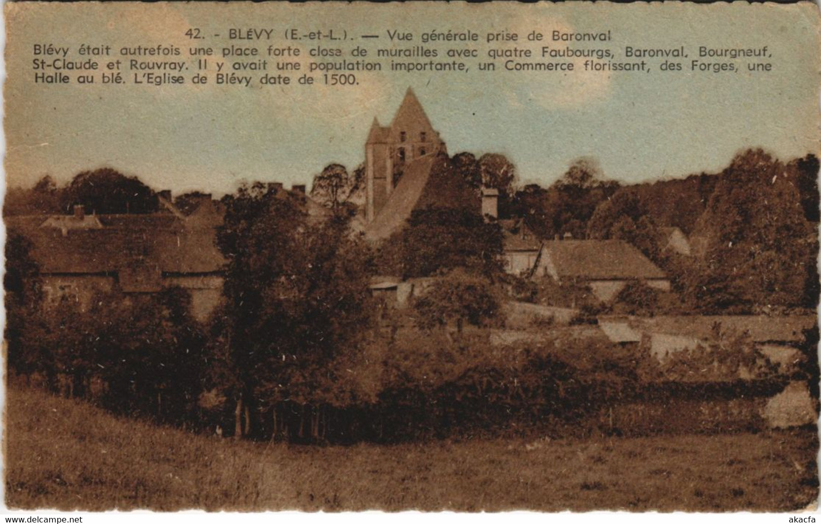 CPA BLÉVY - Vue générale prise de Baronval - BLÉVY était (33404)