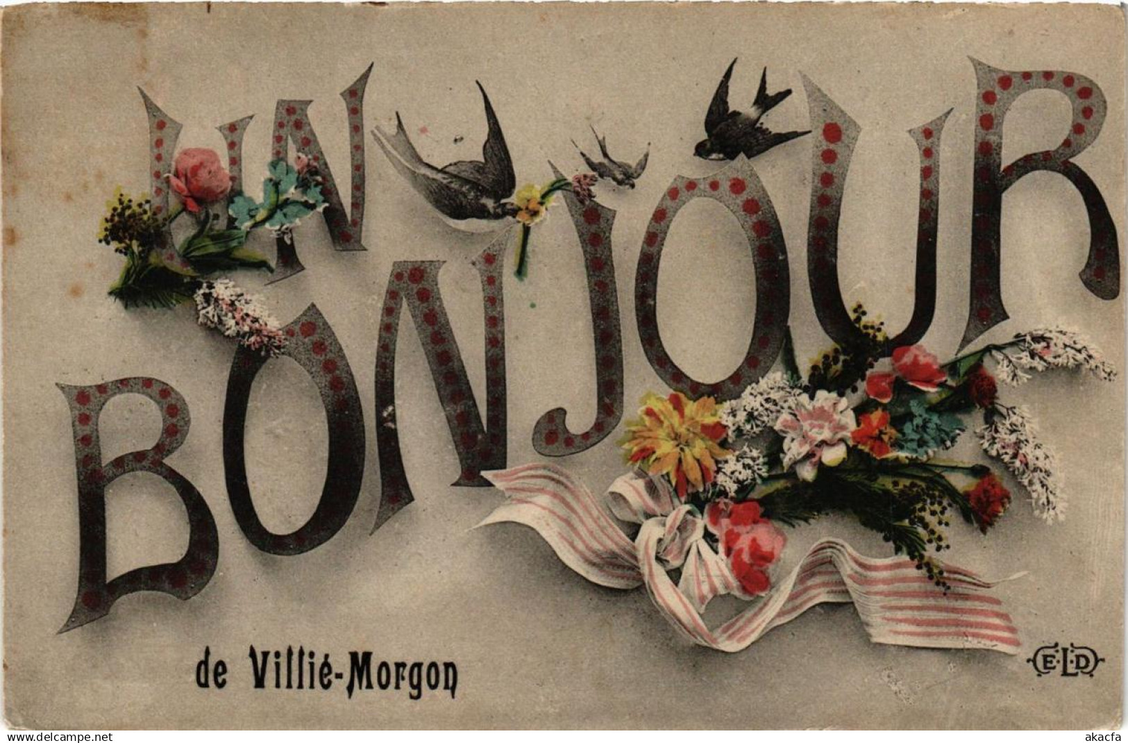 CPA Bonjour de VILLIÉ-MORGON (614719)