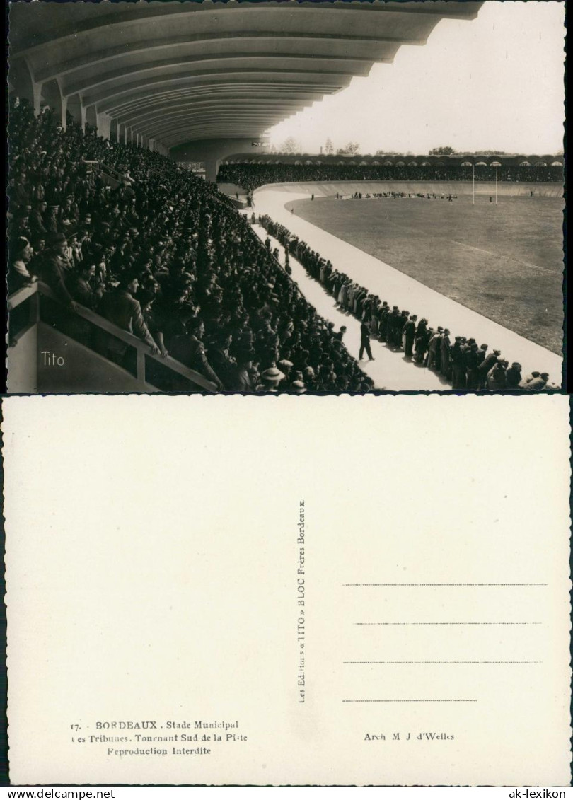 CPA Bordeaux Stadion Stade Municipal 1962