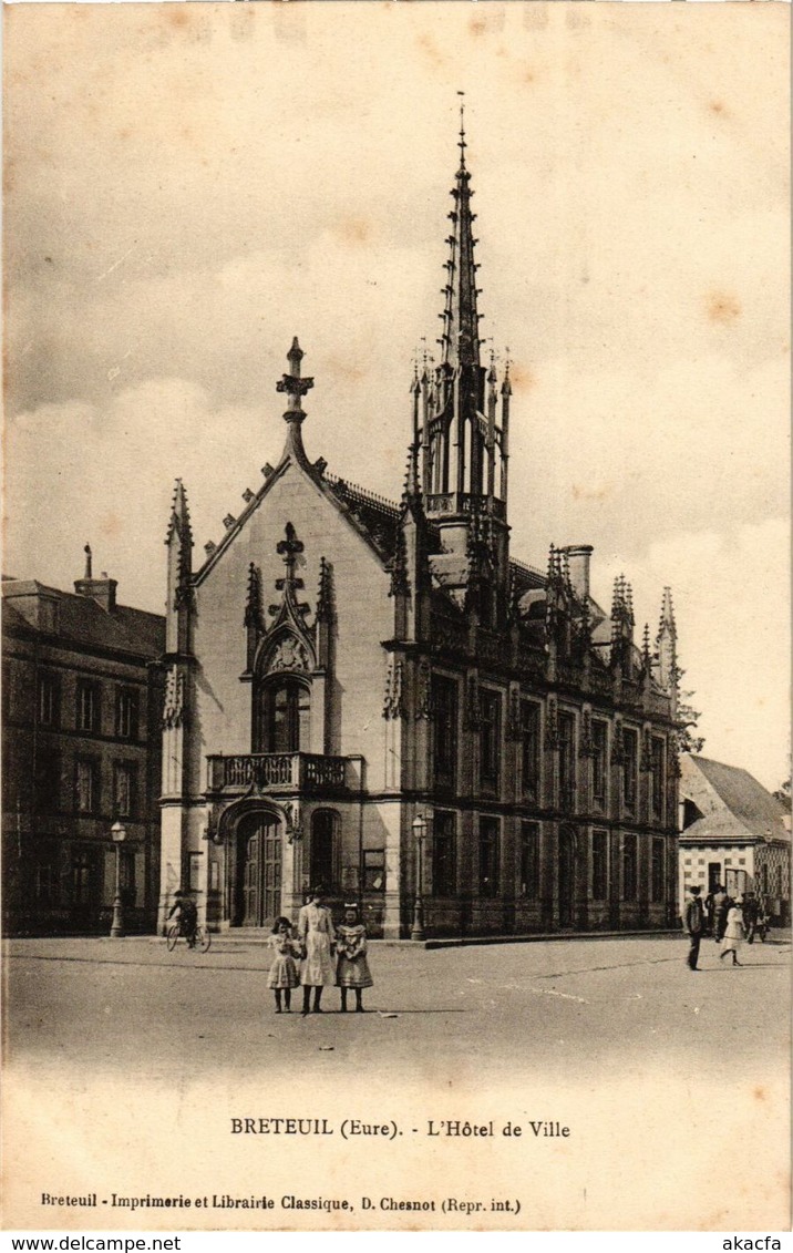 CPA BRETEUIL - L'Hotel de Ville (297020)