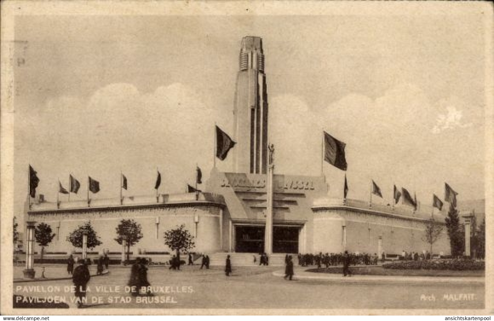 CPA Brüssel Brüssel, Ausstellung 1935, Pavillon der Stadt Brüssel