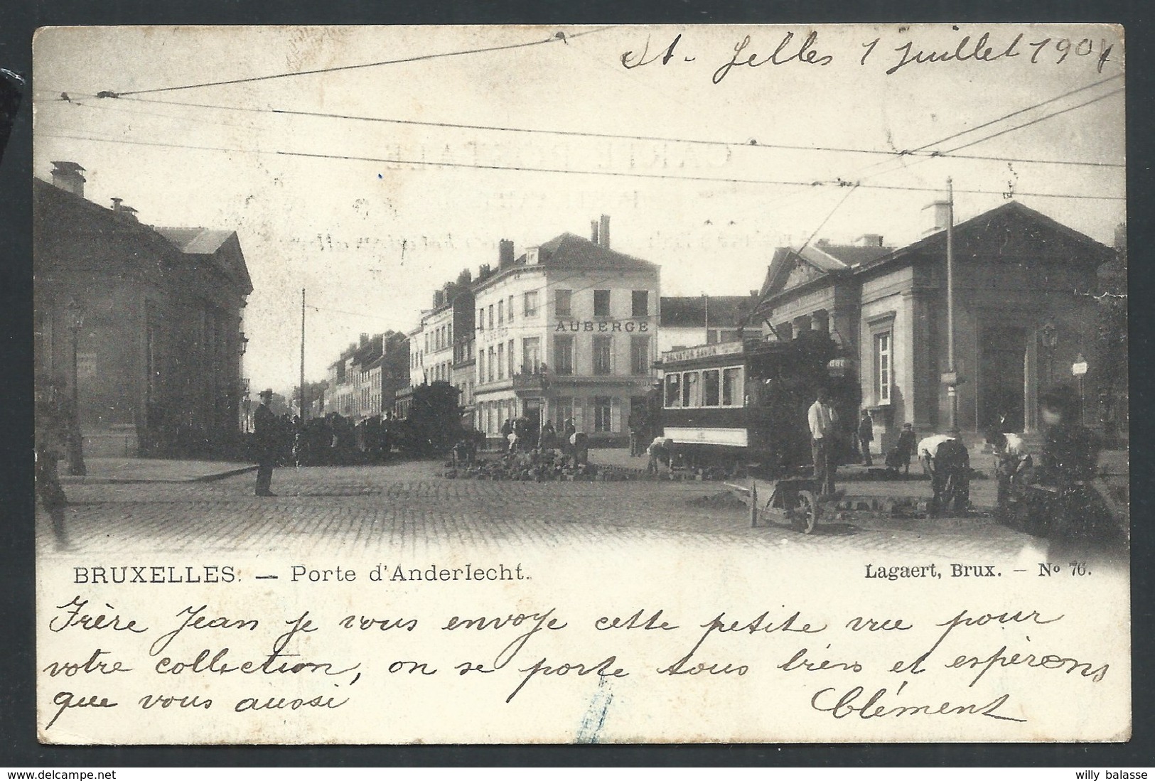 +++ CPA - BRUSSEL - BRUXELLES - Porte d' Anderlecht - Tram   //