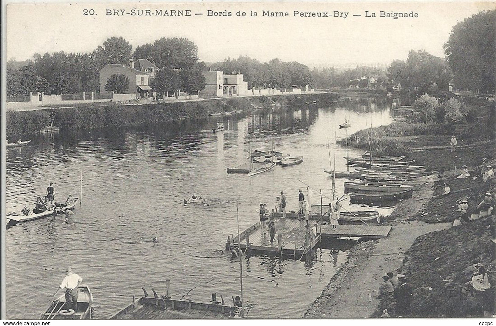 CPA Bry-sur-Marne Bords de la Marne Perreux-Bry La Baignade