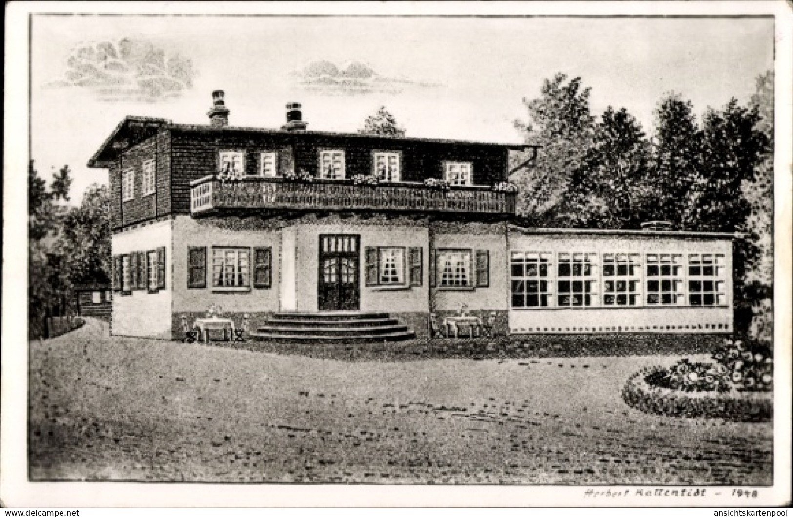 CPA Burgwedel in Niedersachsen, Schweizerhaus in der Heide, Bes. E. Koch, Herbert Kattentidt