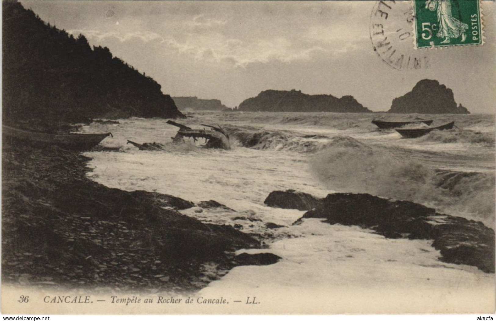 CPA CANCALE Tempete au Rocher de Cancale (1251400)