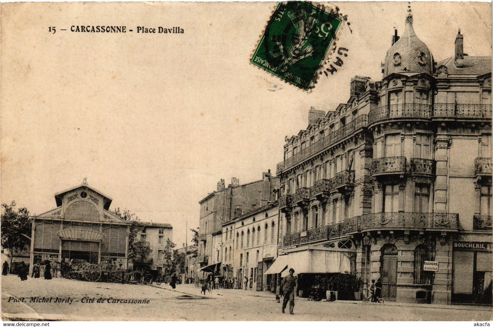 CPA Carcassonne Place Davilla FRANCE (1012991)