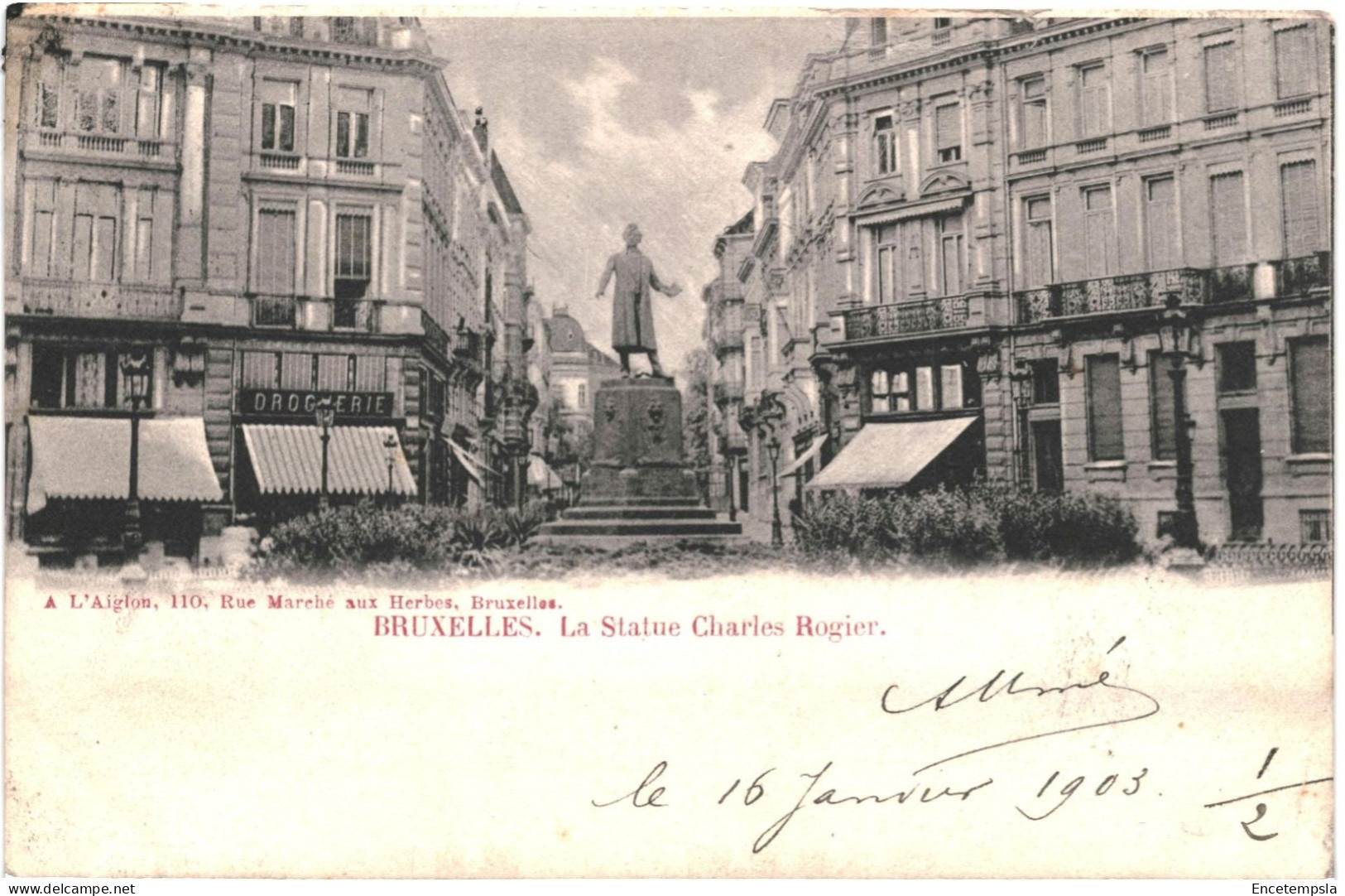 CPA Carte Postale Belgique Belgique Bruxelles Statue Charles Rogier 1903  VM78834