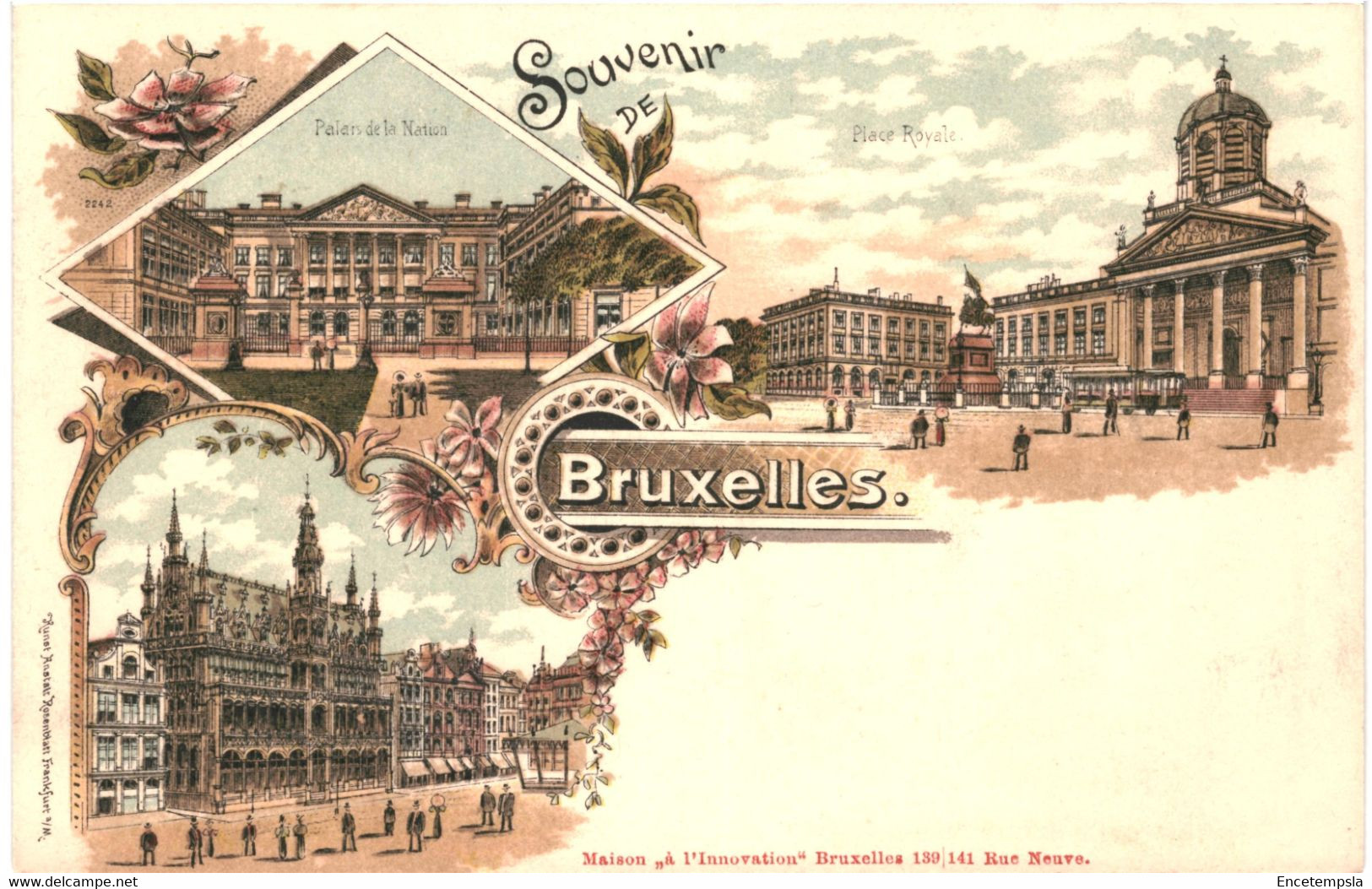 CPA Carte Postale - Belgique- Bruxelles Souvenir de Bruxelles multi vues début 1900  VM46732