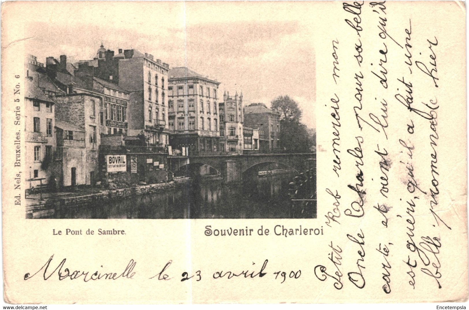 CPA Carte Postale Belgique-Charleroi Souvenir de Charleroi Pont de Sambre 1900 VM51928