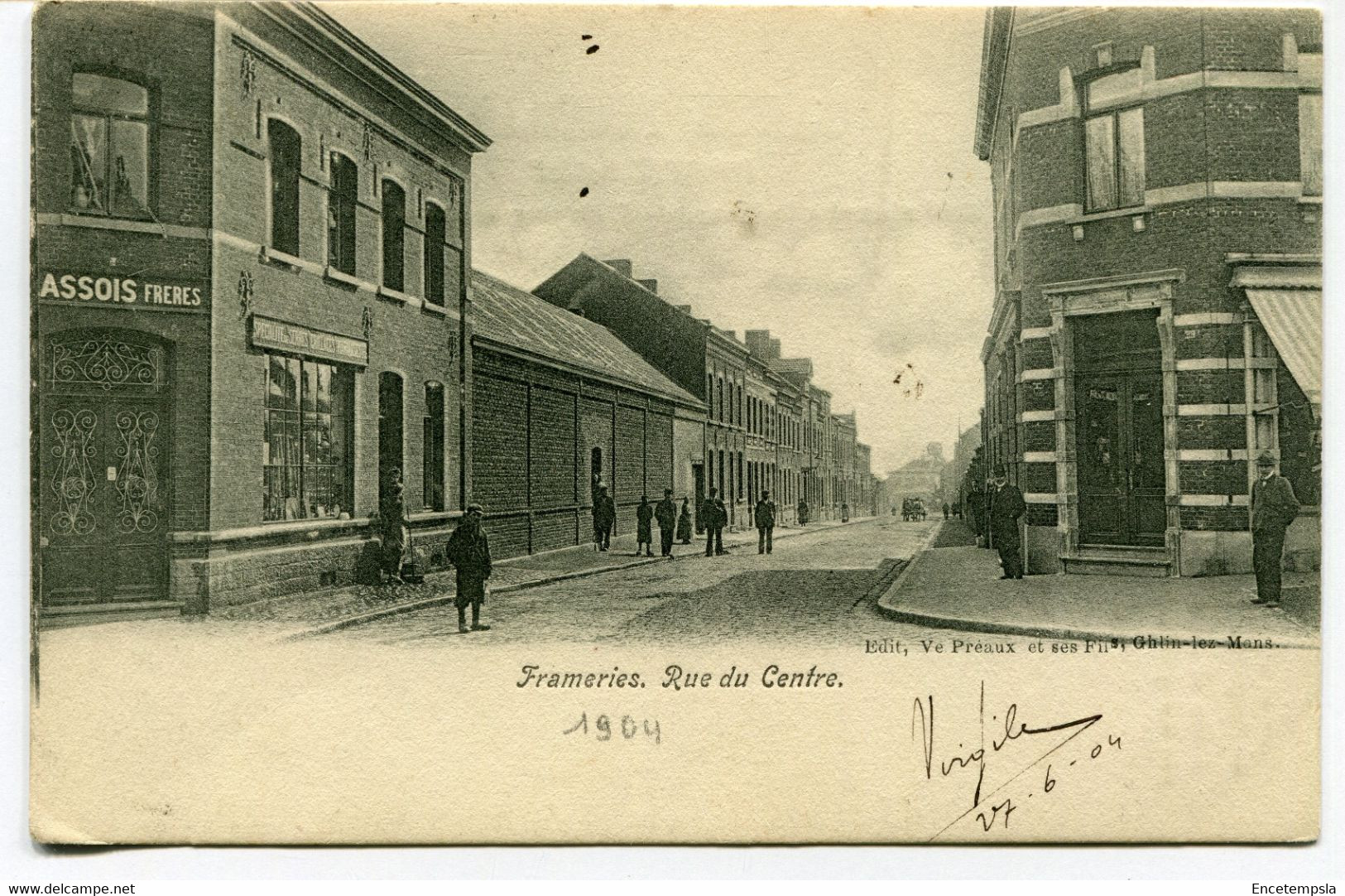 CPA Carte Postale - Belgique - Frameries - Rue du Centre - 19604 (DG14931)