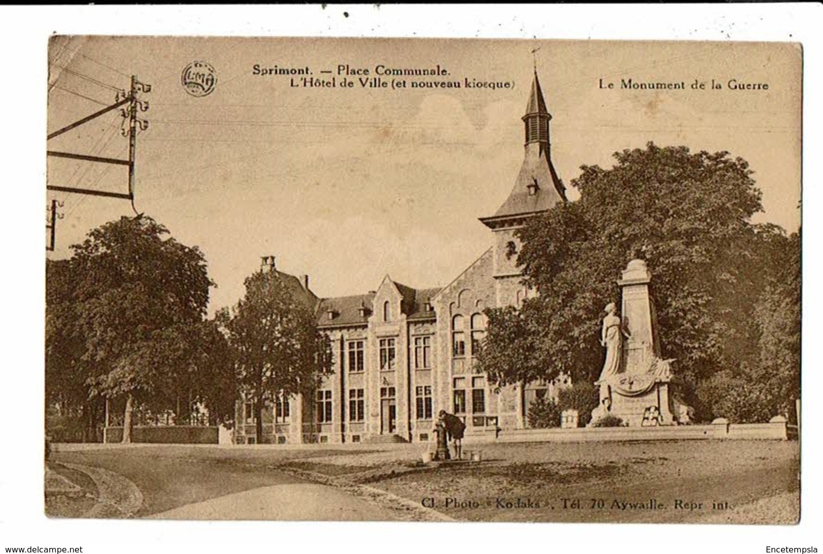 CPA-Carte Postale-Belgique-Sprimont- Place communale- Hôtel de ville -1938?-VM13310