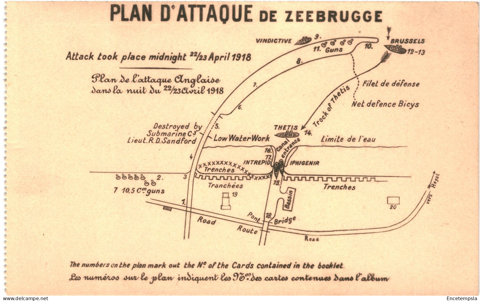 CPA Carte Postale Belgique  Zeebrugge guerre 14-18 Plan d'attaque de Zeebrugge  VM72926ok