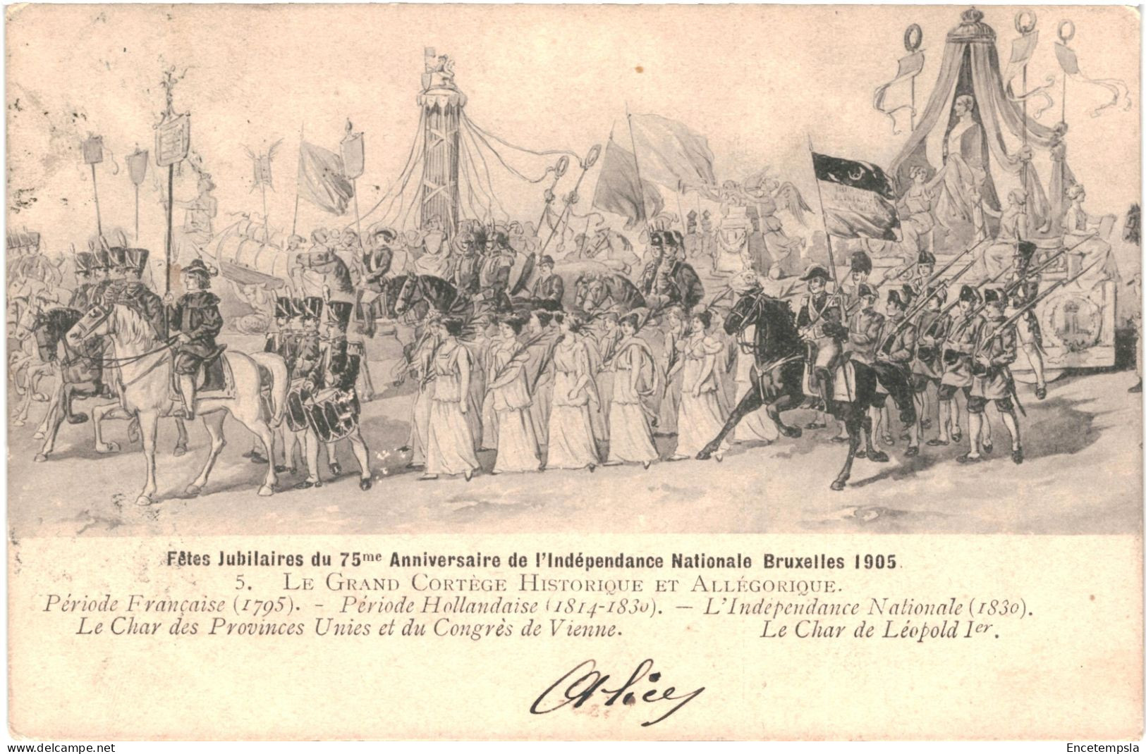 CPA Carte Postale Bruxelles Fêtes Jubilaires du 75me Anniversaire de l'Indépendance Nationale  illustration  VM79051