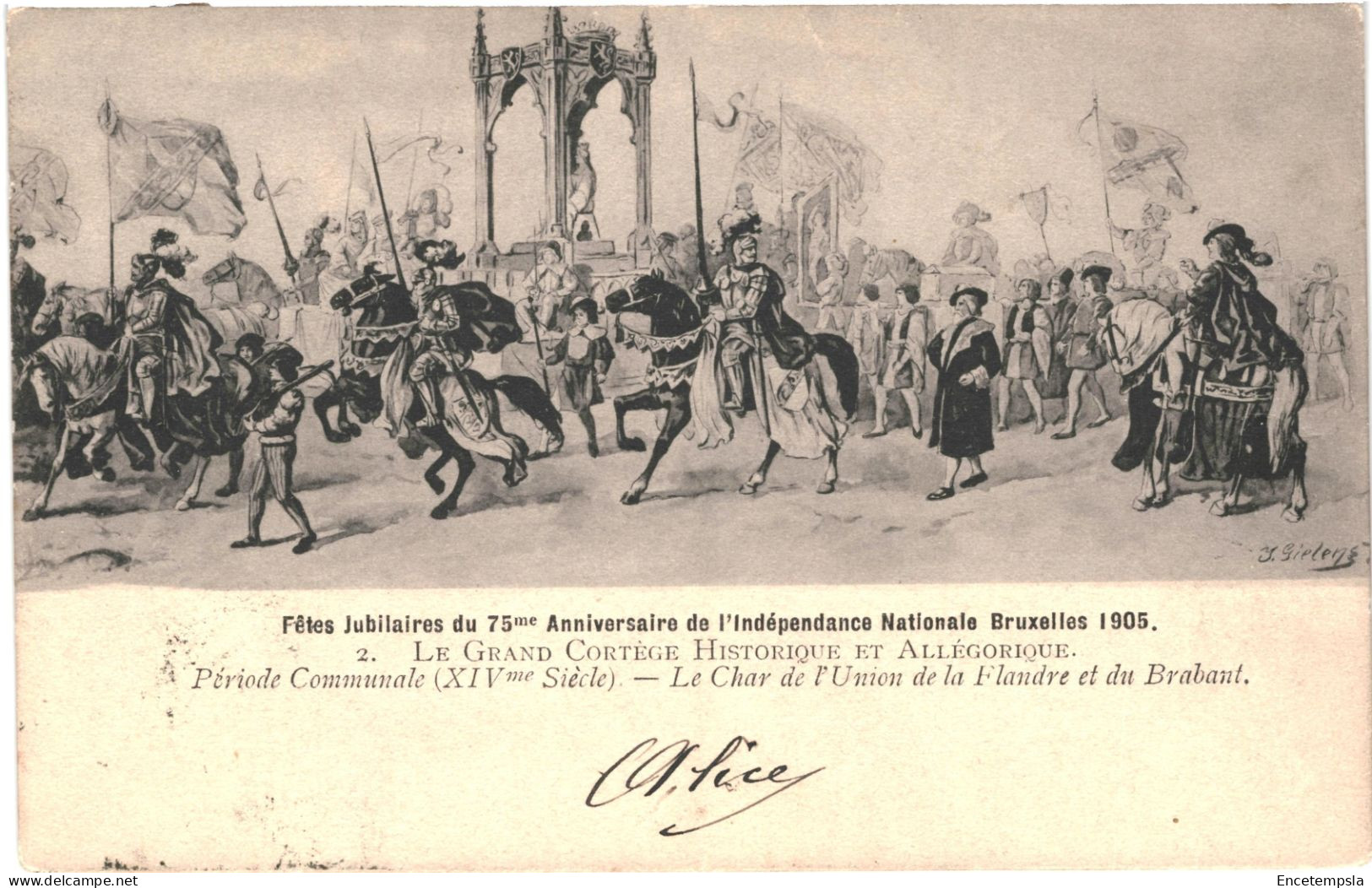 CPA Carte Postale Bruxelles Fêtes Jubilaires du 75me Anniversaire de l'Indépendance Nationale  illustration  VM79053