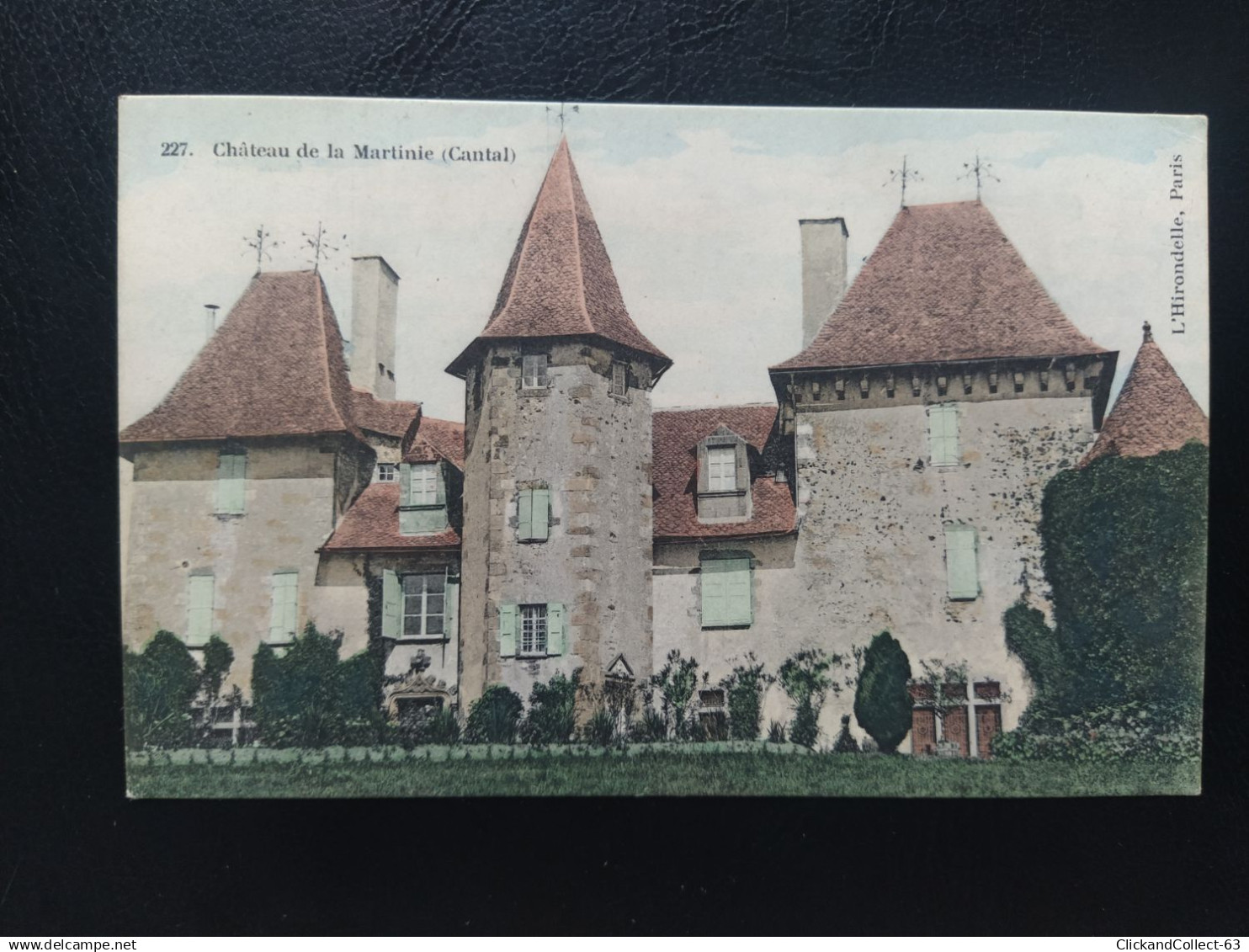 CPA carte postale château de la martinie cachet hôpital temporaire Aurillac cachet Aurillac 1916