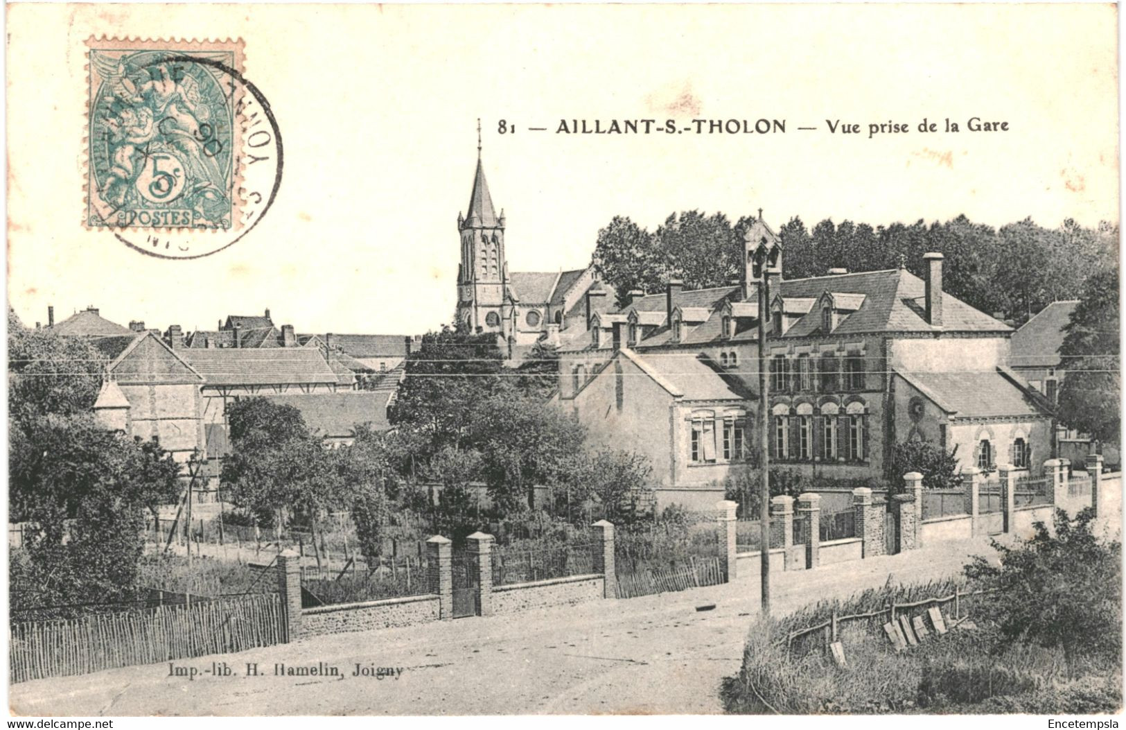 CPA- Carte Postale -France Aillant sur Tholon- Vue prise de la gare 1906 VM42904ok+