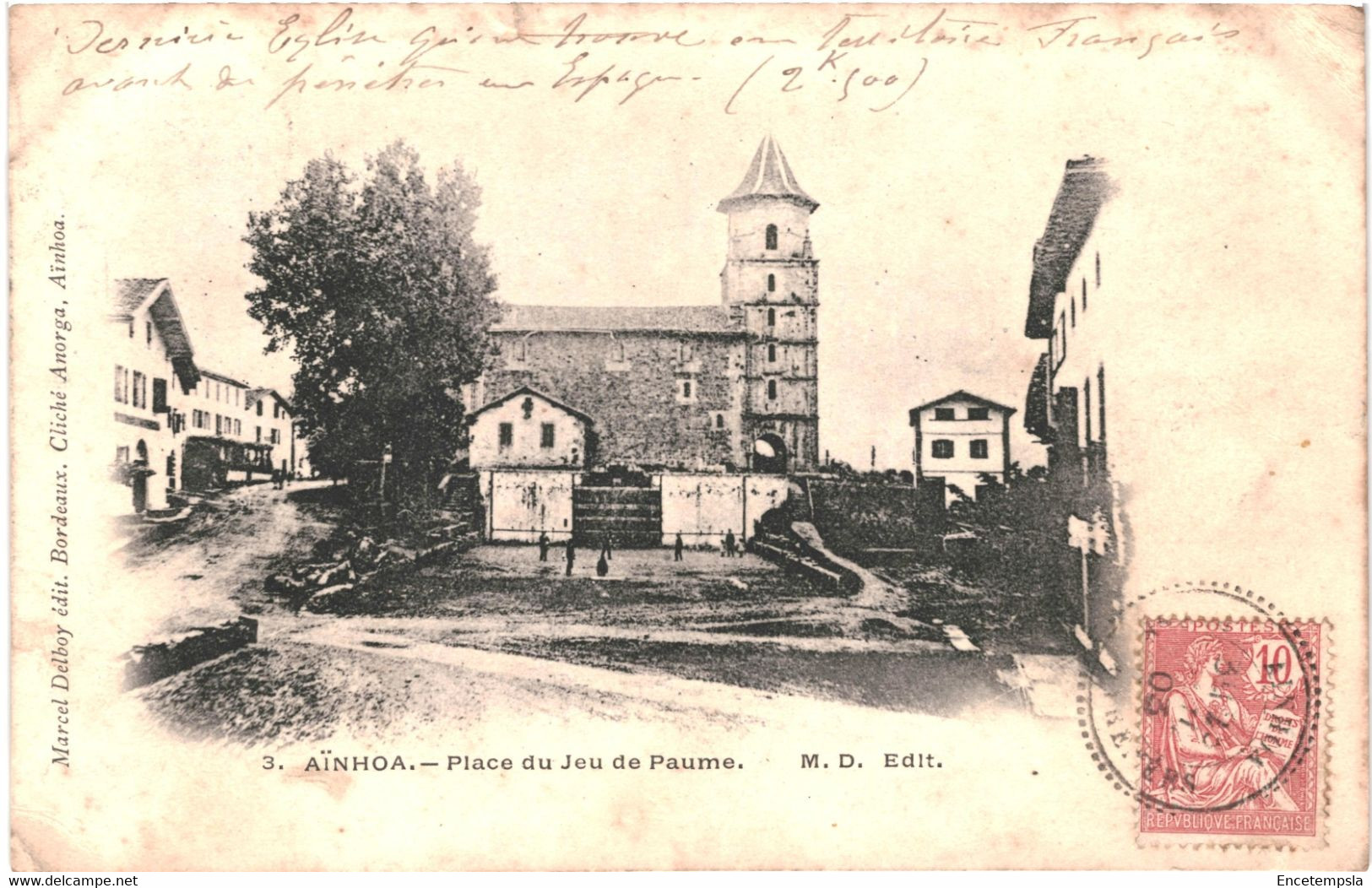 CPA Carte postale  France  Ainhoa  Place du Jeu de Paume 1903 VM63327