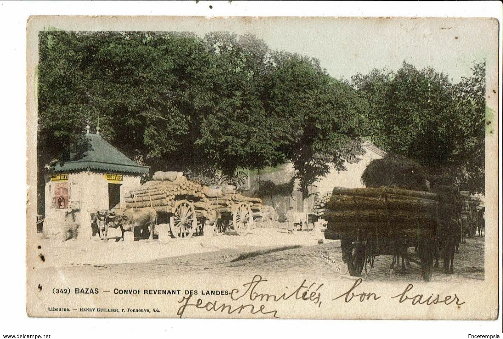 CPA Carte Postale-France-Bazas- Convoi revenant des Landes début 1900 VM25131p