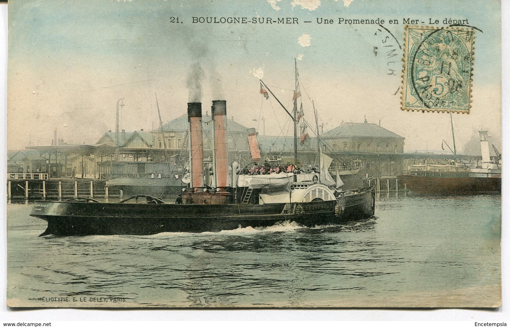 CPA - Carte Postale - France - Boulogne sur Mer - Une Promenade en Mer - 1908 (M8042)