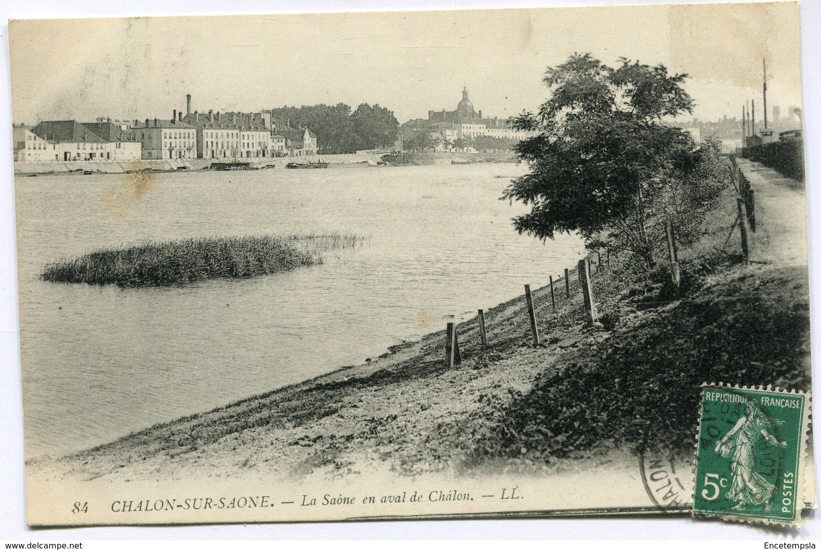 CPA - Carte Postale - France - Chalon sur Saone - La Saône en Aval de Châlon - 1910 ( I11405)