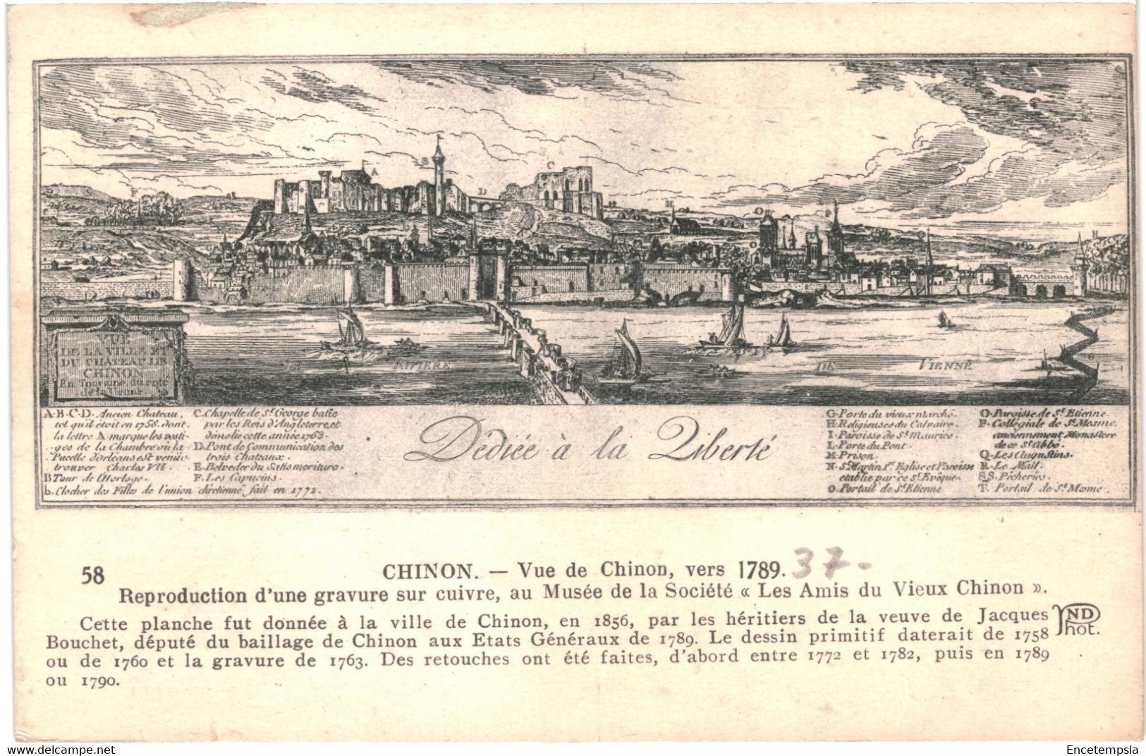 CPA-Carte Postale France  Chinon Vue de Chinon en 1789 illustration  VM54863