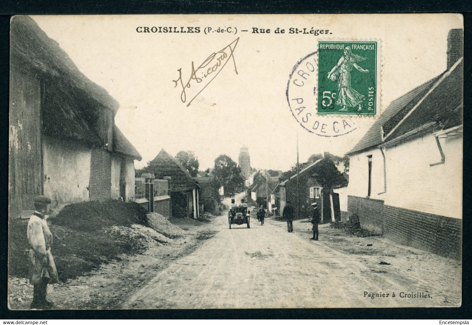 CPA - Carte Postale - France - Croisilles - Rue de St Léger (CP22163OK)