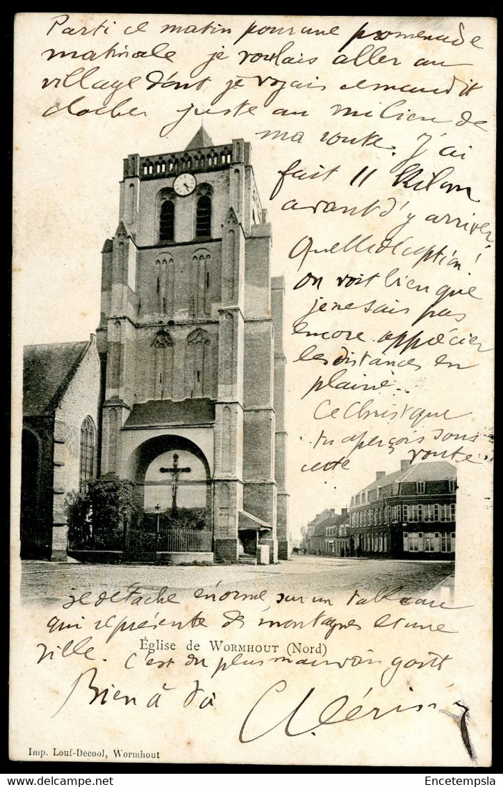 CPA - Carte Postale - France - Eglise de Wormhout - 1904 (CP19583)