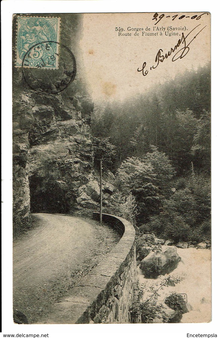 CPA - Carte Postale - FRANCE  - Gorges de l'Arly -Route de Flumet à Ugine -1906- S4641