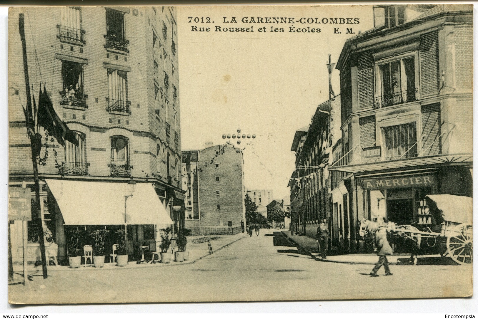 CPA - Carte Postale - France - La Garenne Colombes - Rue Roussel et les Ecoles - 1924 ( I10838)