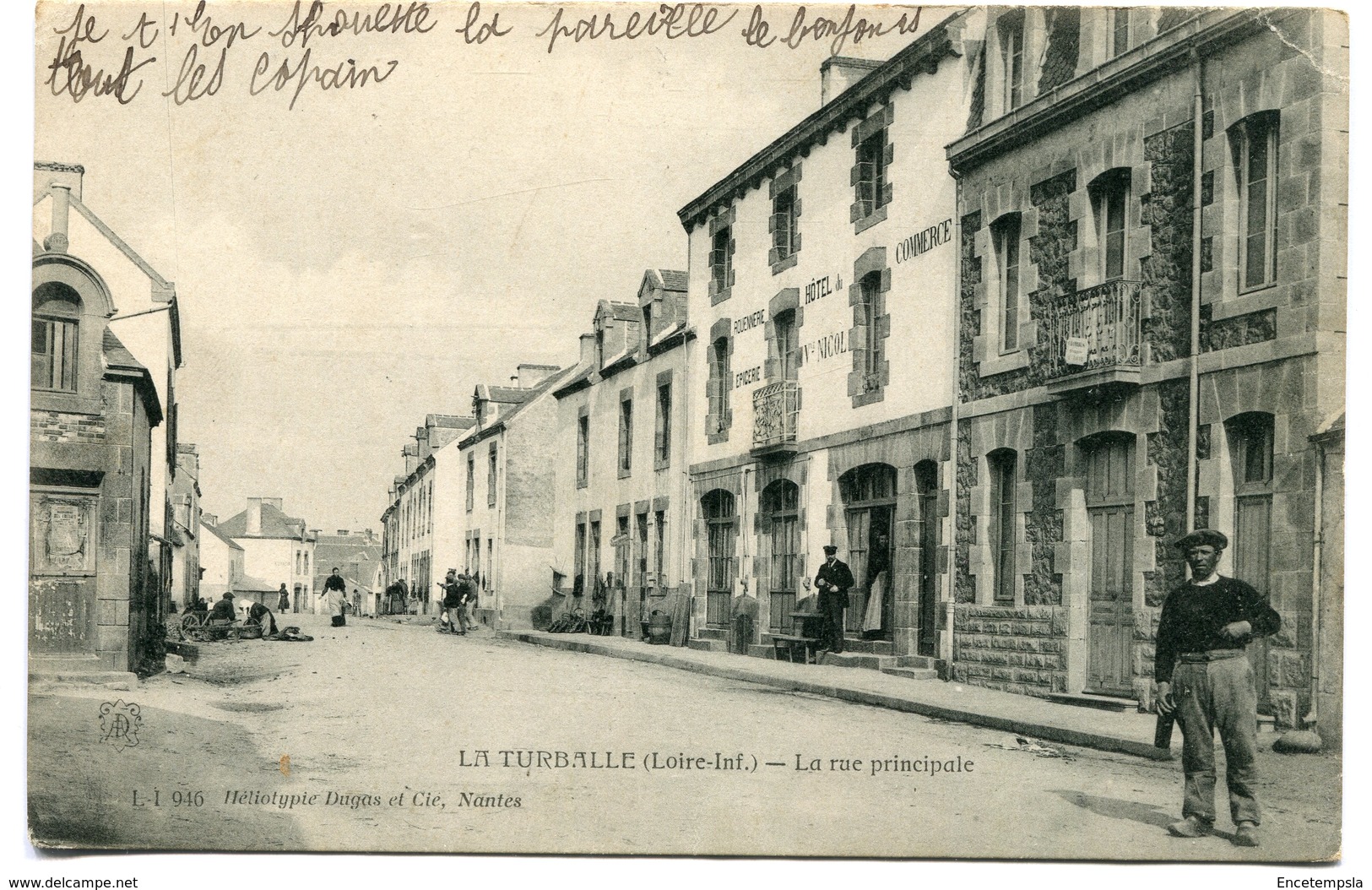 CPA - Carte Postale - France - La Turballe - La Rue Principale - 1916 ( I10791)