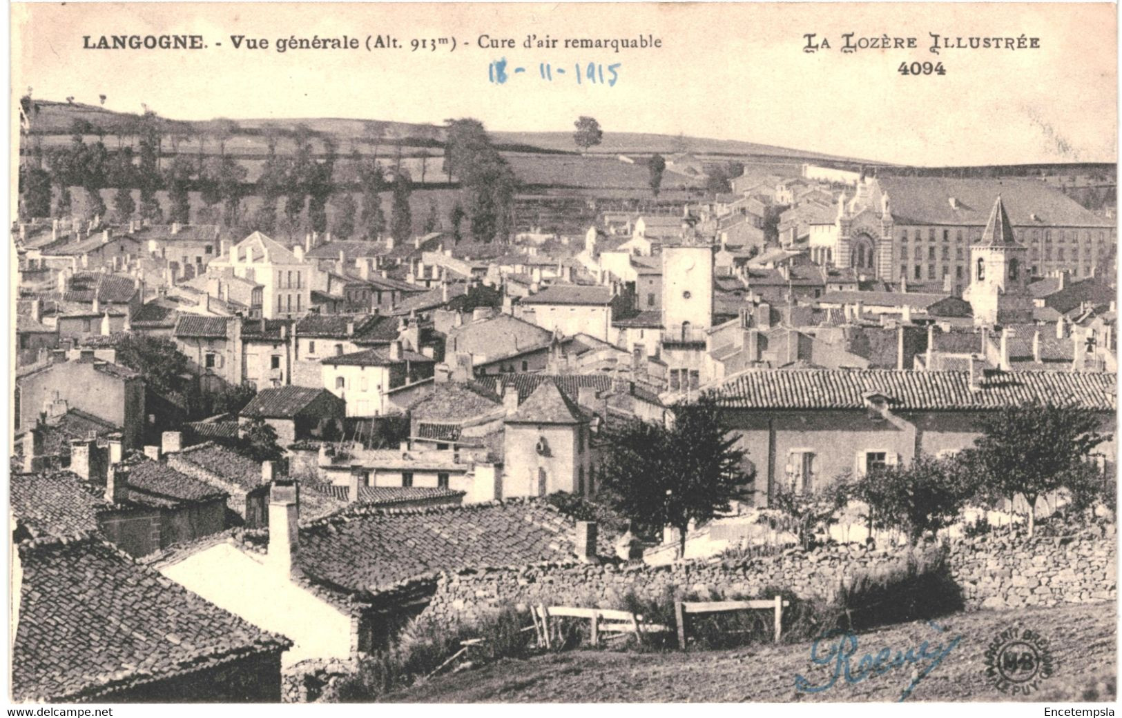 CPA-Carte Postale  France  Langogne  Vue générale  1915  VM54396