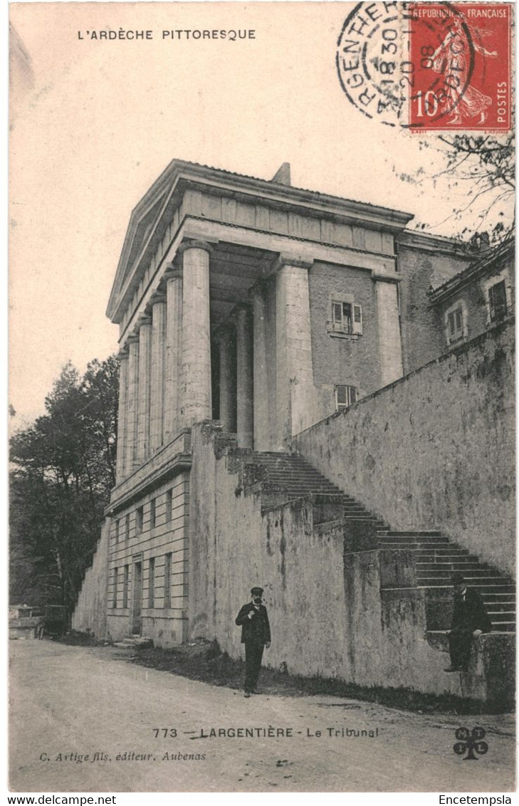 CPA-Carte Postale France  Largentière  Le Tribunal 1908   VM55872