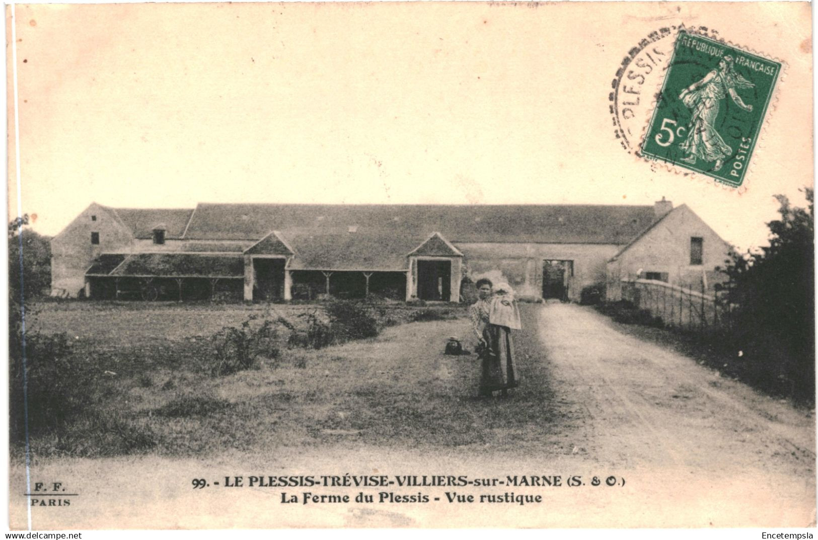 CPA Carte postale France Le Plessis-Trévise Ferme du Plessis Vue rustique 1912  VM82963ok