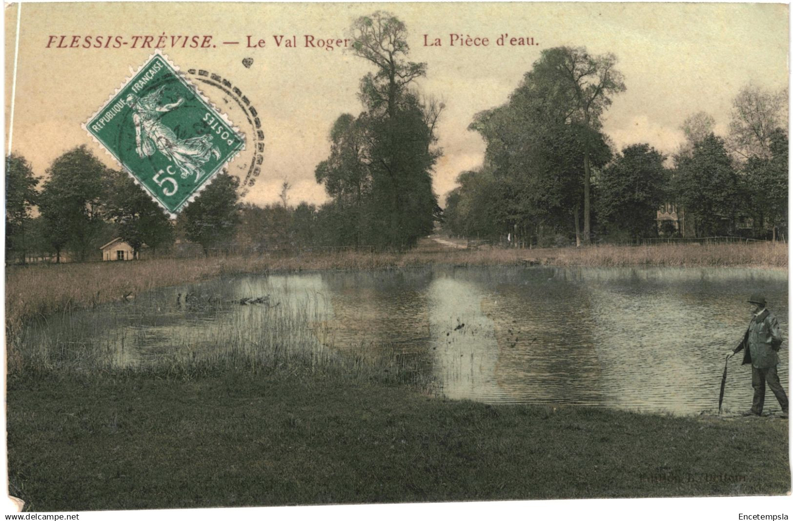 CPA Carte postale France Le Plessis-Trévise Val Roger Pièce d'eau 1912 VM82961