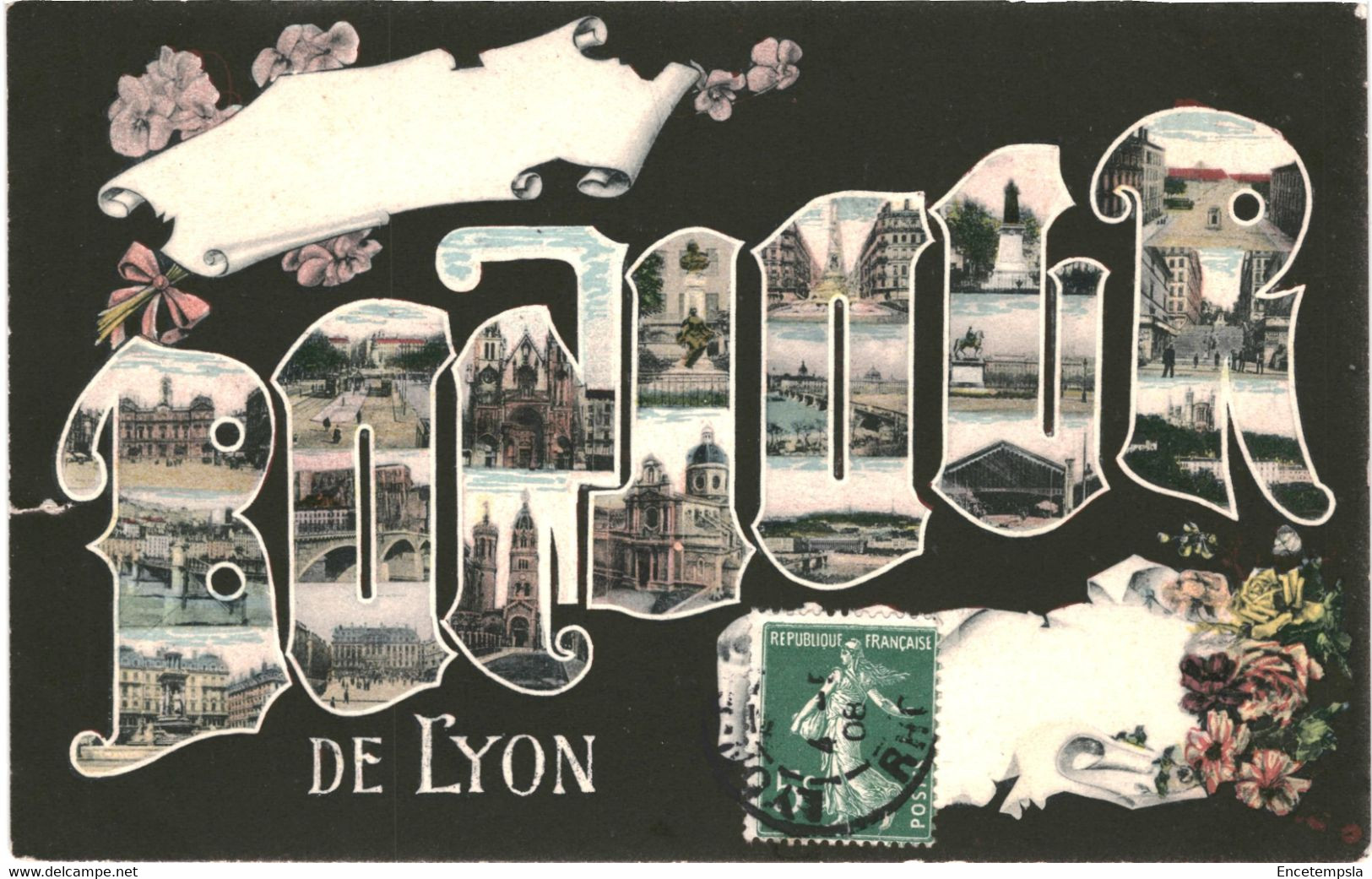 CPA- Carte Postale -France- Lyon -Un bonjour de Lyon 1908 VM43925+