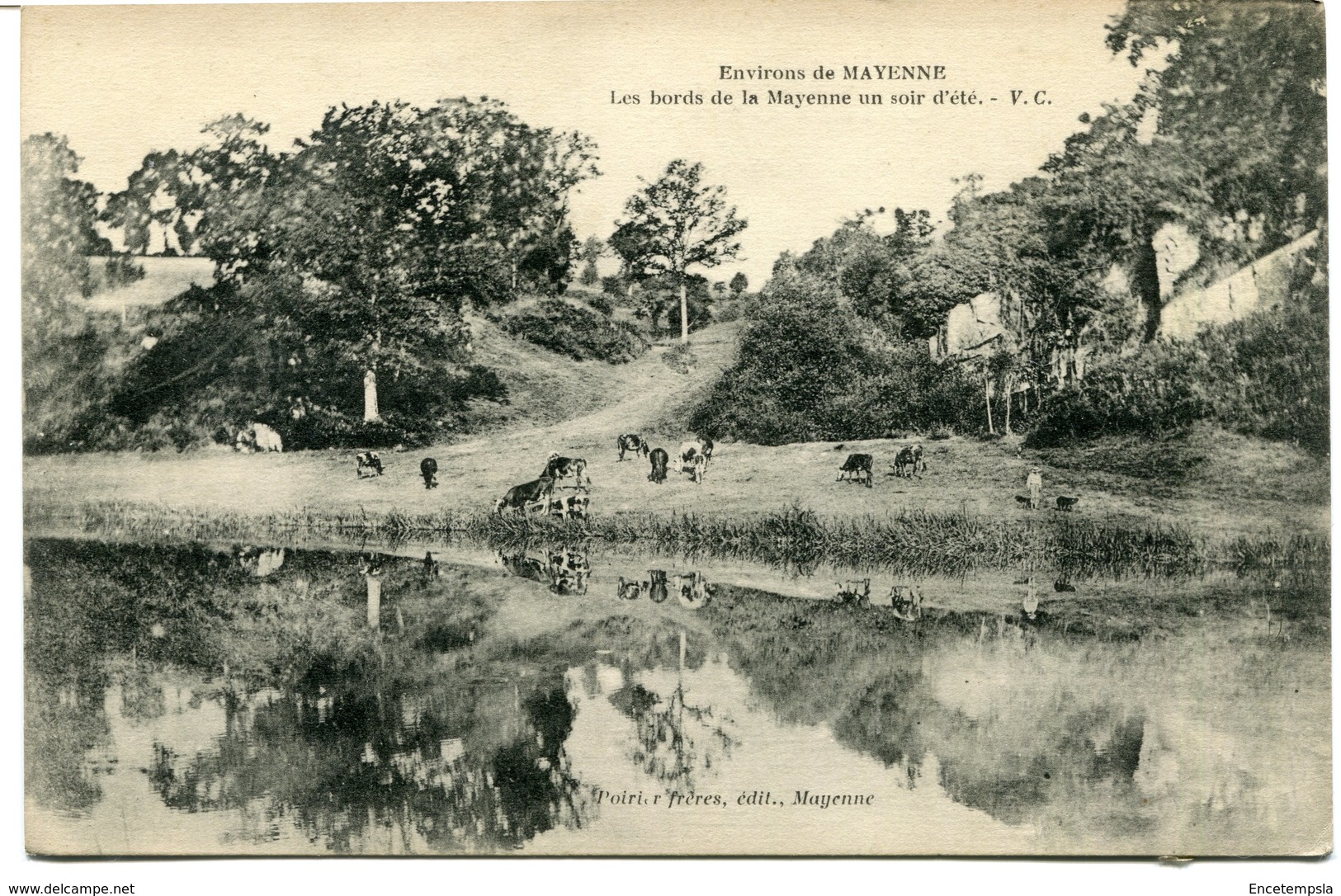 CPA - Carte postale - France - Mayenne - Les bords de la Mayenne un soir d'été  (CPV842)