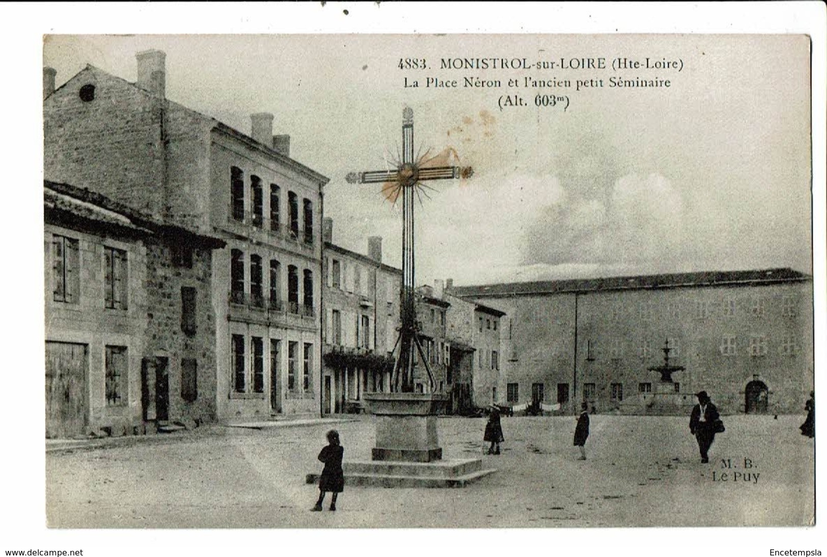 CPA- Carte  Postale- France-Monistrol sur Loire-Place Néron et Ancien Petit séminaire -VM18945