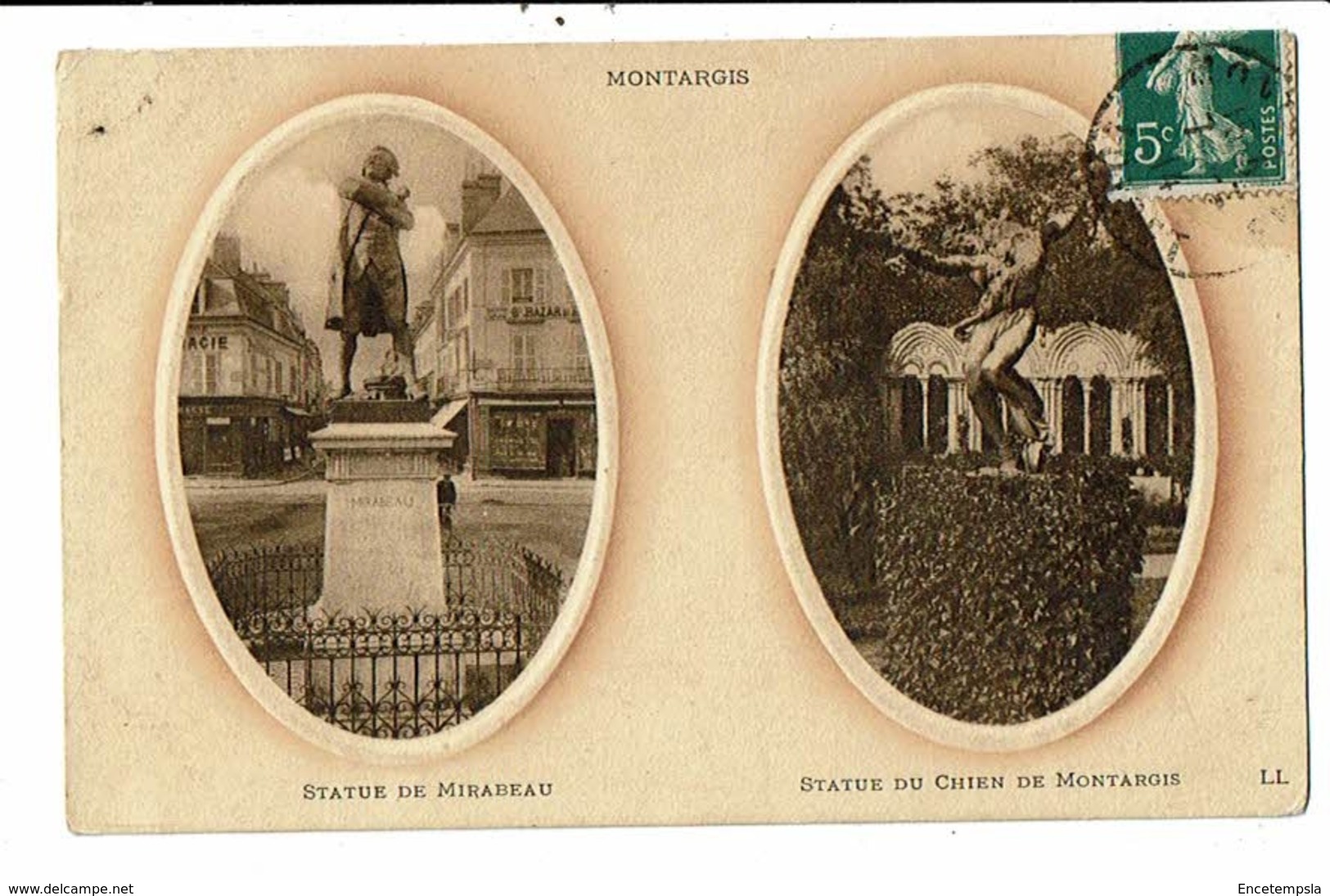 CPA-Carte Postale-FRANCE-Montargis-Statue de Mirabeau et du Chien de Montargis VM14117