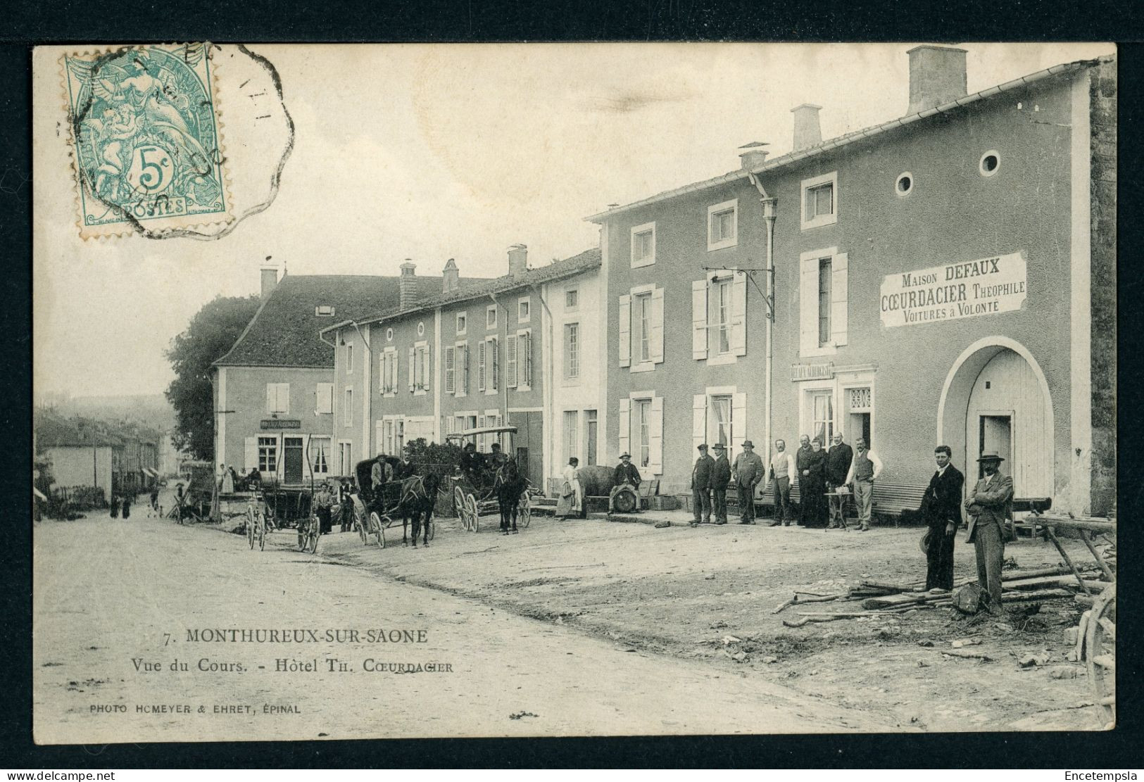 CPA - Carte Postale - France - Monthureux sur Saone - Vue du Cours - Hôtel Th. Coerdacier (CP24521OK)