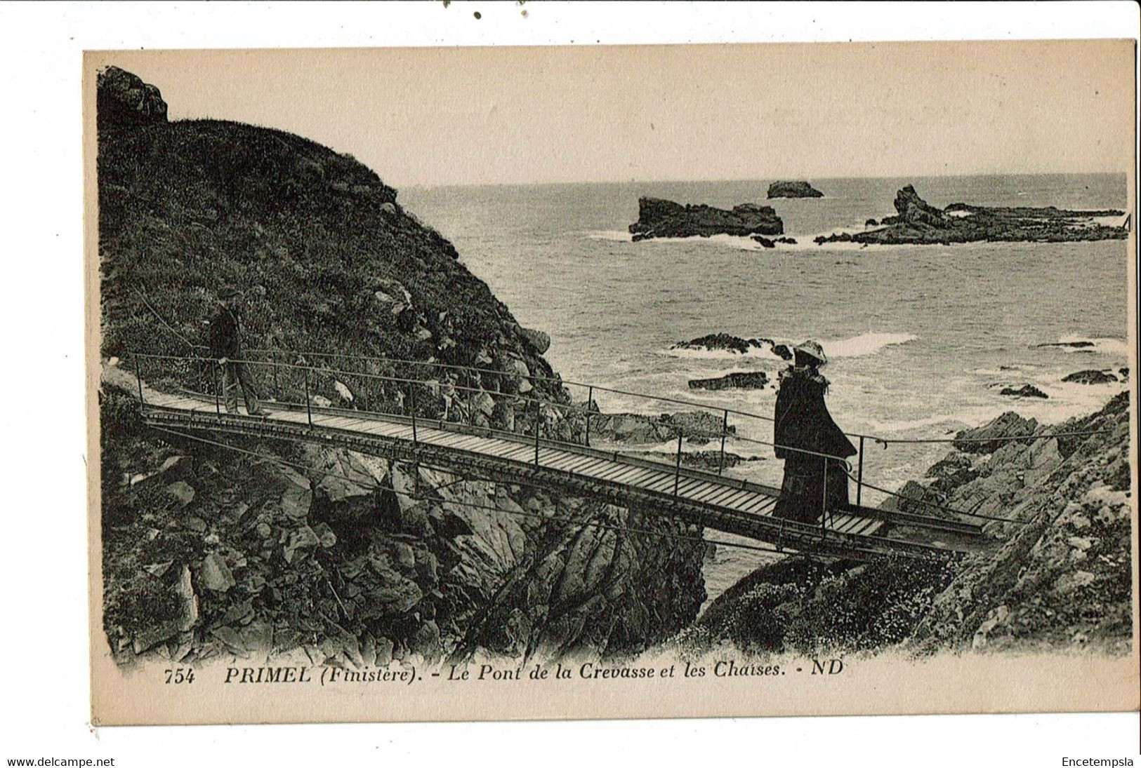 CPA Carte Postale-France-Primel- Pont de la crevasse et les chaises   VM31256at