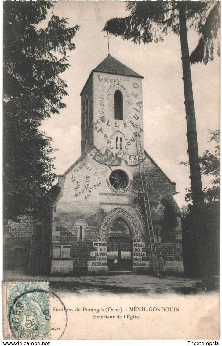 CPA carte postale France  Putanges  Environs Ménil-Gondouin extérieur de l'église VM61490