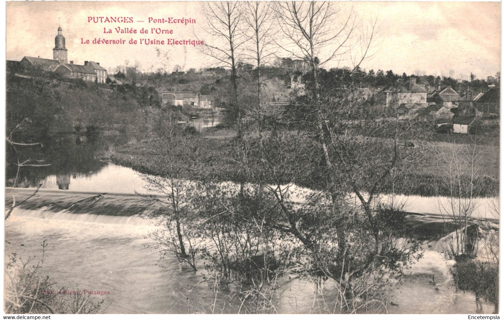 CPA  Carte postale France Putanges  Pont Ecrépin déversoir usine électrique  1908  VM63600ok