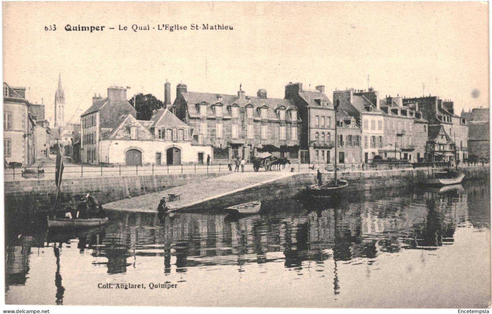 CPA Carte postale France Quimper Le Quai Eglise Saint Mathieu  VM65570