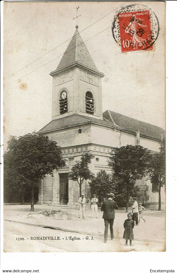 CPA Carte postale-France-Romainville L'église 1909 VM28964