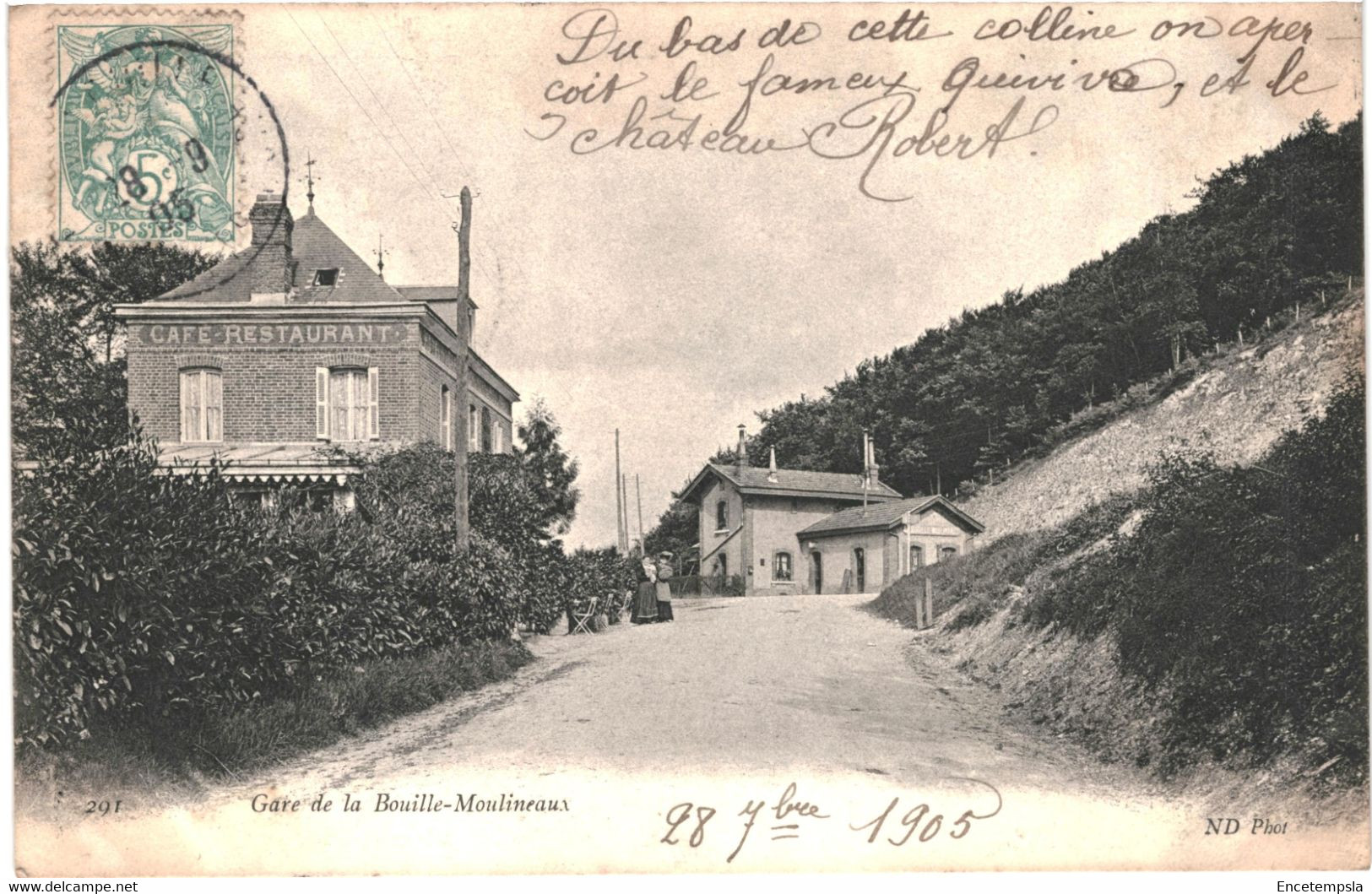 CPA carte postale France Rouen La Bouille La gare Bouille Moulineaux 1905 VM61650ok