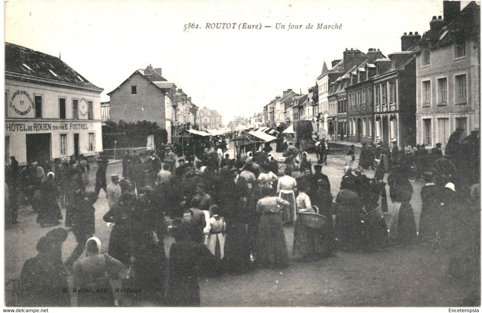 CPA carte postale France  Routot  Un jour de Marché  VM61187ok