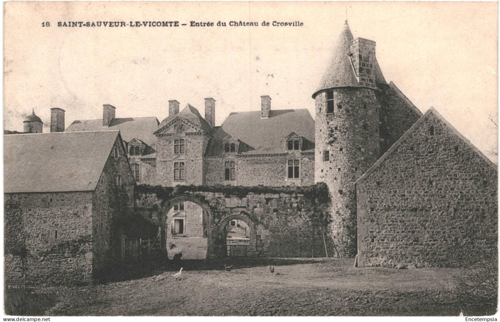 CPA Carte Postale France Saint-Sauveur-le-Vicomte Entrée du Château de Crosville 1906  VM77233ok