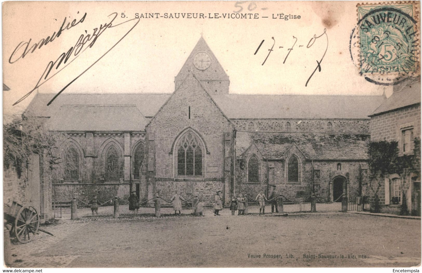 CPA Carte Postale  France Saint-Sauveur-le-Vicomte L'église 1907  VM56428