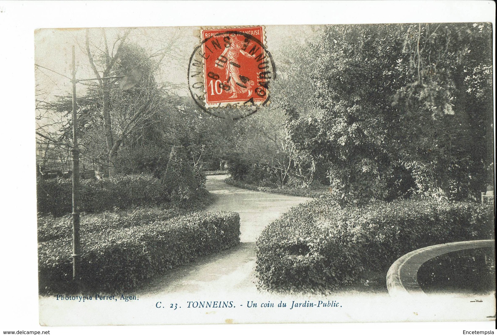 CPA - Carte Postale - France - Tonneins - Un coin du Jardin Public -1914 - S678